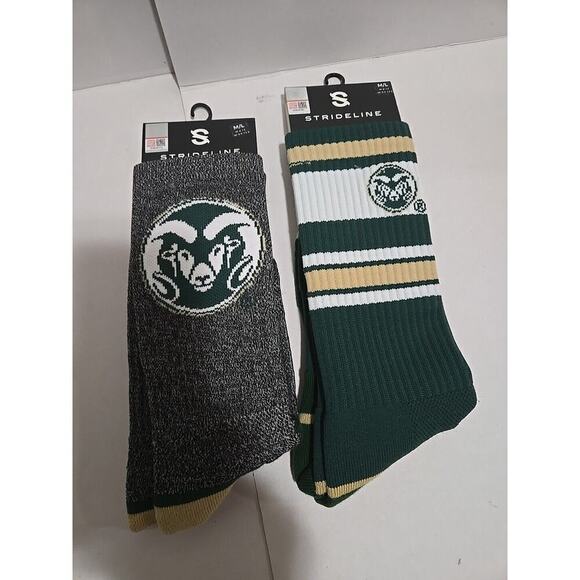 Colorado State Rams Men's Size M/L Men 8-12 Women 9.5-13.5 Gray Green 2 Pairs - Picture 2 of 8